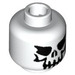 LEGO White Minifig Head with Evil Skeleton Skull (Safety Stud) (42011 / 52703)