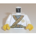 LEGO White Minifig Torso Sensei Wu with Gold Trim and Gold Flower on Back (973)