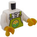 LEGO Biały Minifigurka Tułów Koszula z Limonka Bib Kombinezon z City Farm logo (973 / 76382)