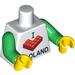 LEGO White Minifig Torso with &quot;I Heart Legoland&quot; (973 / 88585)