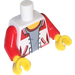 LEGO Blanco Minifigura Torso con Open Chaqueta y Rojo Brazos (dorso sin imprimir) (973)