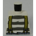 LEGO White Minifig Torso without Arms with Prison Stripes and Suspenders (973)