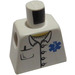 LEGO White Minifig Torso without Arms with White Shirt Blue Medi Logo and Pocket With Pen (973)