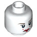 LEGO White Minifigure Head with a Red Dot on each Cheek and Lipstick Pattern (Recessed Solid Stud) (3626 / 10688)