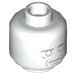 LEGO White Minifigure Head with Angry / Calm Expression (Recessed Solid Stud) (3626 / 99898)
