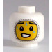 LEGO Blanc Minifigurine Tête avec Cagoule, Jaune Face, Sweat Drops (Montant solide encastré) (3626)