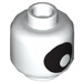 LEGO White Minifigure Head with black eye and white pupil (Recessed Solid Stud) (16430 / 19183)