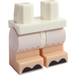 LEGO White Minifigure Medium Legs with Black toes (37364)