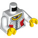 LEGO Wit Minifiguur Torso Noble Lady Jurk met Lace, Rood Panels, Halsketting met Rood Stone (973 / 76382)