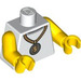 LEGO White Minifigure Torso with Gold Medallion (88585) LEGO White Minifigure Torso with Gold Medallion (88585)