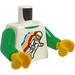 LEGO Bílá Minifigurka Trup s Spaceman a Zelená Undershirt bez vrásek na zádech (973 / 76382)