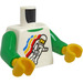 LEGO Weiß Minifigure Torso mit Spaceman und Green Undershirt ohne Falten auf der Rückseite (973 / 76382)
