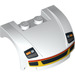 LEGO Blanco Mudgard Bonnet 3 x 4 x 1.3 Curvo con Rojo y Amarillo Trim (10380 / 98835)