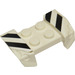 LEGO White Mudguard Plate 2 x 4 with Overhanging Headlights with Black and White Danger Stripes Sticker (44674)