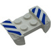 LEGO blanc Garde-boue assiette 2 x 4 avec Overhanging Headlights avec Bleu et blanc Danger Rayures Autocollant (44674)