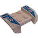 LEGO White Mudguard Plate 2 x 4 with Overhanging Headlights with Blue Stripes and Red Stars Sticker (44674)