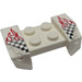 LEGO Weiß Kotflügel Platte 2 x 4 mit Overhanging Headlights mit Checkered Flamme Aufkleber (44674)