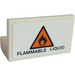 LEGO White Panel 1 x 2 x 1 with &quot;FLAMMABLE LIQUID&quot; and Triangular Warning Sign Sticker with Square Corners (4865)