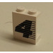 LEGO Wit Paneel 1 x 2 x 2 met &#039;4&#039; zonder zijsteunen, volle noppen (4864)