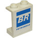 LEGO White Panel 1 x 2 x 2 with &quot;BR&quot; Petrobas Left Sticker without Side Supports, Hollow Studs (4864)