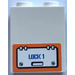 LEGO White Panel 1 x 2 x 2 with &quot;LOCK 1&quot; Sticker with Side Supports, Hollow Studs (6268)
