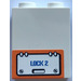 LEGO White Panel 1 x 2 x 2 with &quot;LOCK 2&quot; Sticker with Side Supports, Hollow Studs (6268)