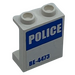 LEGO Vit Panel 1 x 2 x 2 med &quot;Polis&quot; och &quot;BE-4473&quot; (Model Vänster) Klistermärke med sidostöd, ihåliga knoppar (6268)