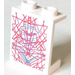 LEGO White Panel 1 x 2 x 2 with Red and Blue Lines Sticker without Side Supports, Hollow Studs (4864)