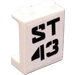 LEGO White Panel 1 x 2 x 2 with SWAT Team ST 43 Sticker with Side Supports, Hollow Studs (6268)