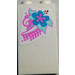 LEGO White Panel 1 x 2 x 3 with Bright Pink and Medium Azure Flower Sticker with Side Supports - Hollow Studs (74968)