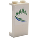 LEGO White Panel 1 x 2 x 3 with Trees and River (Right) Sticker with Side Supports - Hollow Studs (35340)