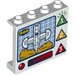 LEGO Weiß Panel 1 x 4 x 3 mit Batman Monitor display  mit Seitenstützen, Hohlbolzen (35323 / 36855)