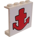 LEGO White Panel 1 x 4 x 3 with Big Red Anchor Sticker without Side Supports, Hollow Studs (4215)