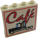 LEGO Wit Paneel 1 x 4 x 3 met Zwart Truck en &#039;CAFE&#039; sign zonder zijsteunen, holle noppen (4215)