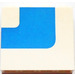 LEGO Wit Paneel 1 x 4 x 3 met Blauw Stripe zonder zijsteunen, volle noppen (4215)