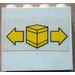 LEGO blanc Panneau 1 x 4 x 3 avec Boîte et arrows Autocollant sans supports latéraux, tenons pleins (4215 / 30007)