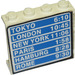 LEGO Hvit Panel 1 x 4 x 3 med Flight Schedule med &#039;Tokyo 6:10&#039;, &#039;London 10:45&#039;, etc. Klistremerke uten sidestøtter, solide knotter (4215)