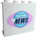 LEGO White Panel 1 x 4 x 3 with &#039;Heartlake News&#039; Logo Sticker with Side Supports, Hollow Studs (35323)