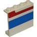 LEGO Wit Paneel 1 x 4 x 3 met Rood/Blauw Stripe zonder zijsteunen, volle noppen (4215)