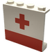 LEGO White Panel 1 x 4 x 3 with Red Cross and Stripe without Side Supports, Solid Studs (4215)