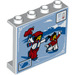 LEGO Wit Paneel 1 x 4 x 3 met Skating Couple Display met zijsteunen, holle noppen (35323 / 83860)