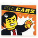 LEGO Weiß Panel 1 x 4 x 3 mit &#039;USED - CARS&#039;, Minifigure Aufkleber mit Seitenstützen, Hohlbolzen (35323)