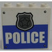 LEGO White Panel 1 x 4 x 3 with White &#039;POLICE&#039; and Silver Badge Sticker with Side Supports, Hollow Studs (60581)