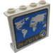 LEGO White Panel 1 x 4 x 3 with World Map Sticker without Side Supports, Hollow Studs (4215)