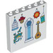 LEGO White Panel 1 x 6 x 5 with Bird Cage, Guitar, and Window (59349 / 105554)