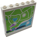LEGO Wit Paneel 1 x 6 x 5 met &#039;News&#039; map Buiten en Tv screen met een cake inside Sticker (59349)
