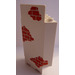 LEGO White Panel 3 x 3 x 6 Corner Wall with Red Bricks with Bottom Indentations (2345)