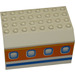 LEGO White Panel 6 x 8 x 4 Fuselage with Aircraft Windows, Blue Stripe, Orange Surface (42604 / 55539)