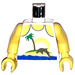 LEGO blanc Paradisa Torse Tank Haut avec Dauphin, Palmtree et Sun Modèle avec Jaune Bras et Jaune Mains (973)