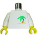 LEGO White Paradisa Torso with Palm Tree in Sand Pattern with White Arms and Yellow hands (973)